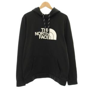 パーカー プルオーバー トレーナー 長袖 ロゴプリント 裏起毛 L 黒 ブラック 白 ホワイト 721569