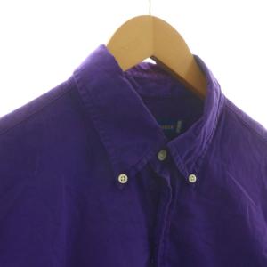 RALPH LAUREN ボタンダウンシャツ 長袖 ポニー ロゴ 刺繍 CLASSIC FIT L パープル 0200011589