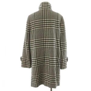 BURBERRY LONDON コート ロング丈 スタンドカラー グレンチェック アウター 44 黒 ブラック 白 ホワイト FN753-800-09