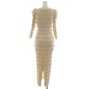 SNIDEL 23SS デザインニットワンピース ロング 七分袖 F ベージュ SWNO231205 /RR