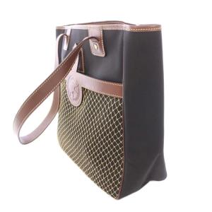 HUNTING WORLD トートバッグ ハンドバッグ サファリトゥデイ ロゴ 切替 メッシュ 黒 ブラック 茶 ブラウン /BB