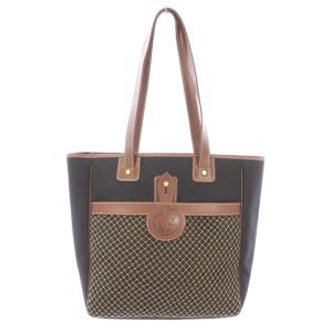 HUNTING WORLD トートバッグ ハンドバッグ サファリトゥデイ ロゴ 切替 メッシュ 黒 ブラック 茶 ブラウン /BB