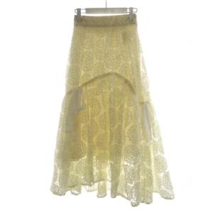 24SS バリエチュールスカート フレアスカート ロング丈 リボン 0 白 ホワイト SWFS241189