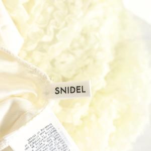 SNIDEL 24SS バリエチュールスカート フレアスカート ロング丈 リボン 0 白 ホワイト SWFS241189