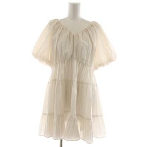 ティアードパフトップ ブラウス チュニック 半袖 36 アイボリー 03222 41154 /RR