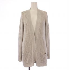 ニットカーディガン かぎ編み シルク 36 グレージュ