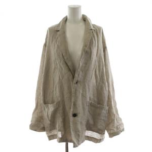 リネンテーラードジャケット シングル 麻 F グレージュ GAA5-27M014 /AN49