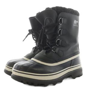 SOREL カリブー CARIBOU スノーブーツ レースアップ ロゴ 26.0cm 黒 ブラック 100287 /AN23