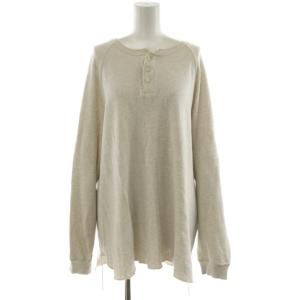 HENLEY LONG SLEEVE カットソー 長袖 ヘンリーネック コットン M 白 ホワイト /AN44