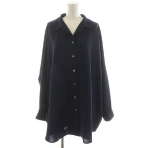 シャツ ブラウス 長袖 紺 ネイビー /AN46