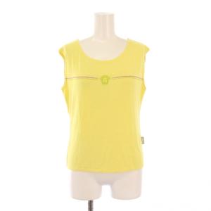 タンクトップ ノースリーブ クルーネック ストレッチ ロゴ M 黄色 イエロー /BB
