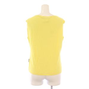 VERSACE JEANS COUTURE タンクトップ ノースリーブ クルーネック ストレッチ ロゴ M 黄色 イエロー /BB