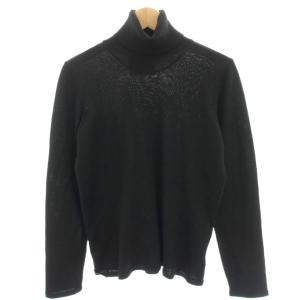 ニット カットソー 長袖 タートルネック ウール 46 黒 ブラック J62080-18 /HN