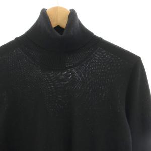 ARMANI COLLEZIONI ニット カットソー 長袖 タートルネック ウール 46 黒 ブラック J62080-18 /HN