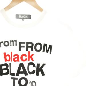 BLACK COMME des GARCONS AD2018 Tシャツ カットソー 半袖 ロゴプリント M 白 ホワイト 1Z-T003 /HN