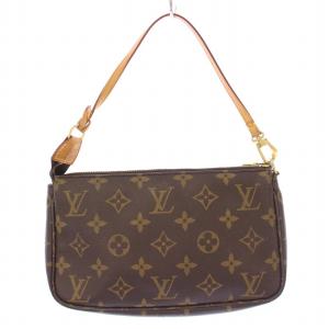 LOUIS VUITTON モノグラム ポシェット アクセソワール キャンバス ハンドバッグ ブラウン