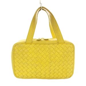 イントレチャート ミニバッグ ハンドバッグ レザー 黄色 イエロー /G OH