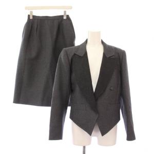 セットアップ テーラードジャケット アウター シングル 背抜き ショート丈 フレアスカート ミモレ ロング