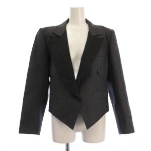 YVES SAINT LAURENT セットアップ テーラードジャケット アウター シングル 背抜き ショート丈 フレアスカート ミモレ ロング