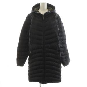 ダウンコート ロング丈 フード ナイロン アウター XL 黒 ブラック /AN38