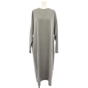 FALL ウールクルーネックロングスリーブワンピース 36 グレー 7926-299-0352