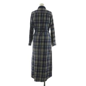 BLUE BLUE JAPAN ネルシャツワンピース ロング 長袖 チェック 1 ブルー 700014-390 /NQ