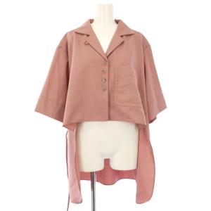 24SS Open Collar Shirt シャツ 半袖 変形デザイン FREE ピンク 124301022