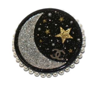 17K スペースステーション ピンブローチ ココマーク ブラック