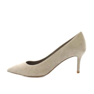 FABIO RUSCONI ポインテッドトゥシルキーピンヒール パンプス スエード 保存箱付き 38 グレー F71137 /YT