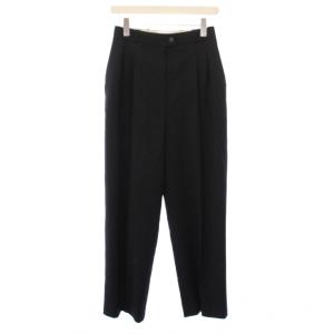 テーパードパンツ スラックス ジップフライ ウール シルク 38 黒 ブラック /BB