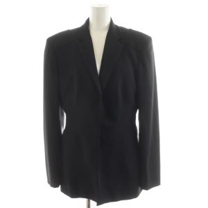 テーラードジャケット シングル ウール 42 黒 ブラック /AN19