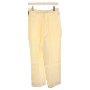 HERMES スラックスパンツ 無地 麻 リネン 40 ベージュ /BB