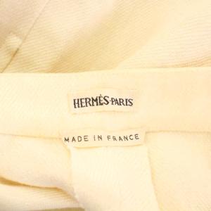 HERMES スラックスパンツ 無地 麻 リネン 40 ベージュ /BB