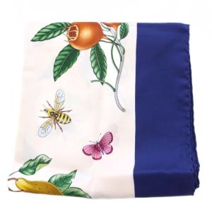 GUCCI スカーフ シルク 総柄 タグ付き 紺 ネイビー マルチカラー /BB OH