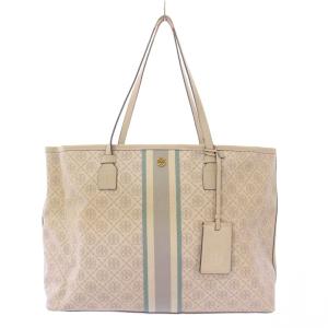 ジェミニリンク トートバッグ ハンドバッグ モノグラム PVC ロゴ 総柄 切替 ライトベージュ /BB