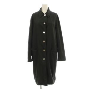 ステンカラーコート ロング ナイロン M 黒 ブラック /KU