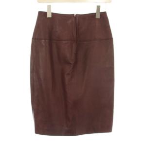 GUCCI タイトスカート ひざ丈 レザー 40 ボルドー 239 0508 /KU