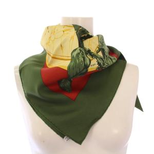 カレ90 LA FONTAINE DE BARTHOLDI スカーフ グリーン