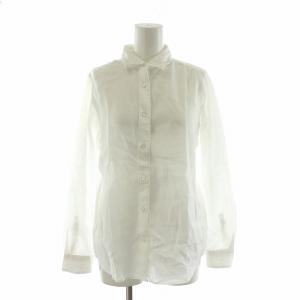 コットンリネンレギュラーカラーシャツ ブラウス 長袖 麻 F ホワイト 1611-149-1959 /NQ