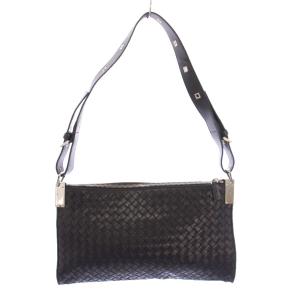 BOTTEGA VENETA ワンショルダーバッグ イントレチャート ブラック シルバーカラー