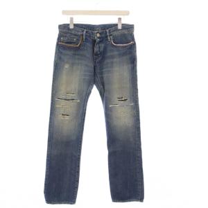 デニムパンツ ジーンズ ダメージ加工 スタッズ S ブルー 0121AP05 /KH