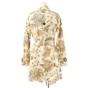 GRACE CONTINENTAL チェスターコート 花柄 ベルト付き 36 ホワイト マルチカラー /CX OS