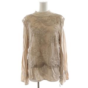 20AW BIB LACE LAYERED BLOUSE シャツ ブラウス 長袖 レース F ベージュ