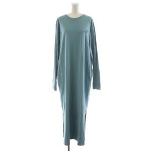 フラワー ロング ワンピース Flower Logo Onepiece ロング丈 長袖 ロゴ 刺繍 XL