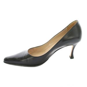MANOLO BLAHNIK パンプス ポインテッドトゥ レザー 35 黒 ブラック /KU