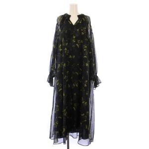 NEON FLOWER I LINE DRESS ネオンフラワーIラインドレス フレアワンピース マキシ