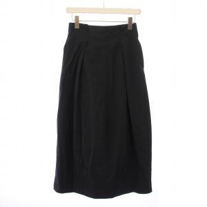 タフタバルーンスカート タック ミモレ ロング 無地 M 黒 ブラック 16242423876 /BB