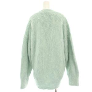 MILA OWEN MILAOWEN 22AW アルパカ混シャギーニットカーディガン ラムウール混 長袖 ロング F 水色 ライトブルー 09WND224216