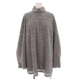 23AW SPARKLE TOP カットソー スパンコール ラメ 長袖 F グレー シルバー 02320441410