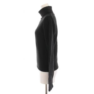 courreges ニット セーター タートルネック ウール混 長袖 38 黒 EVFAL-60079 /YM